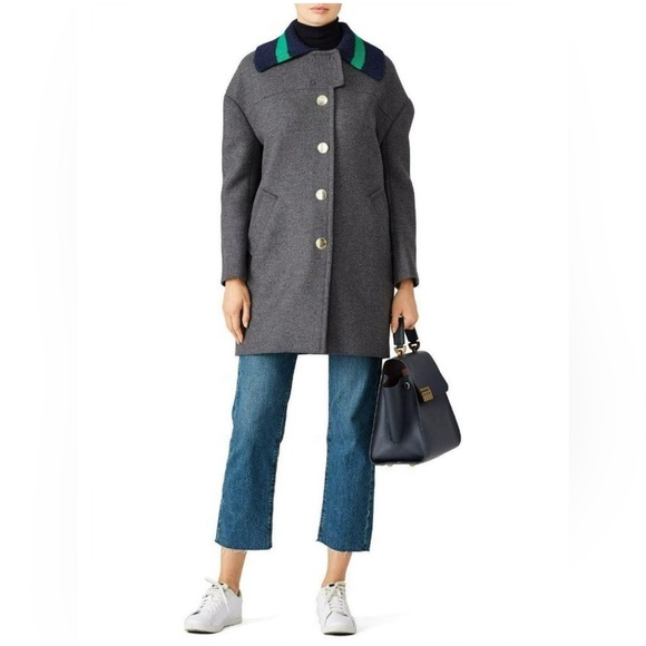 Tara Jarmon wool oversize Brianna coat w/ removable collar- 36 (FR)/4/6 (US) - Picture 1 of 15